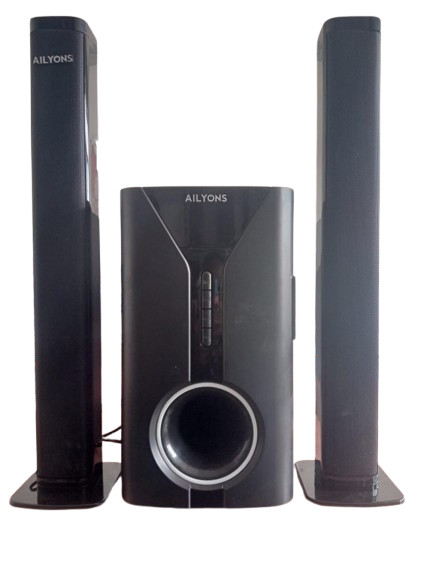 Ailyons V527 2.1CH Tall Boy Speaker System - 9000W PMPO - Bluetooth/USB/FM