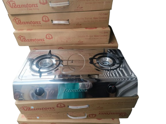 Ramtons RG/544 Gas Cooker - Double Burner - Stainless Steel - Auto Ignition - Energy Saving