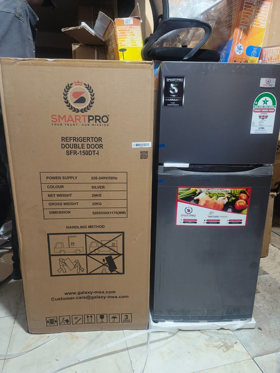 Smart Pro SFR-150DT-I Refrigerator - 118L Top Mount Defrost - Inox - 1 Year Warranty - Image 3