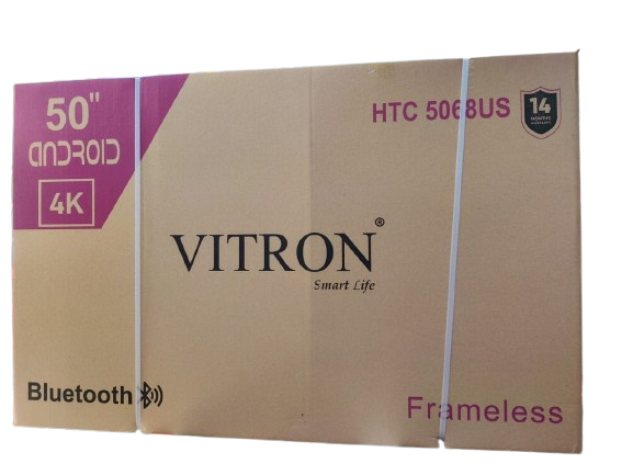 Vitron 5068US 50-inch Smart TV - Android UHD 4K Frameless - Bluetooth - 12 Months Warranty